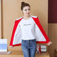 Fleece Thickened Hooded Jacket Autumn and Winter Warm Jacket Women Loose All-match Sports Jacket