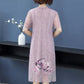 L-XXXXXL Women's Summer Dres Mother Chiffon Veil Short Sleeve Printing Mid-length Daily Wear