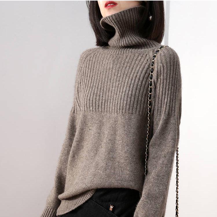 Women's Thick Turtleneck Sweater Autumn and Winter Loose Short Pullover Bottoming Shirt