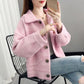 Spring and Autumn Style Mink Fleece Knit Cardigan Loose Short Top Women's Coat