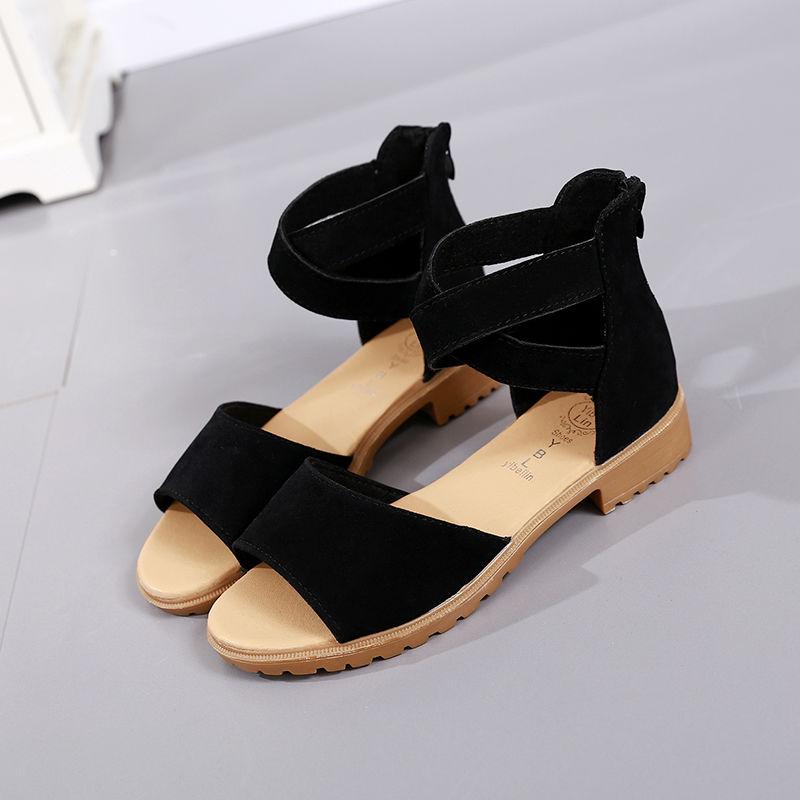 Women Flat Shoes Summer Soft Leather Leisure Ladies Sandals Casual Shoes