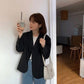 Women's Suit Jacket Korean Style Loose Spring  Autumn British Style Gray Short Suit Small Top