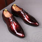 Men's Business Casual Shoes England Fashion Pointed Toe Shoes Leather 3D Patent Leather Men's Shoes