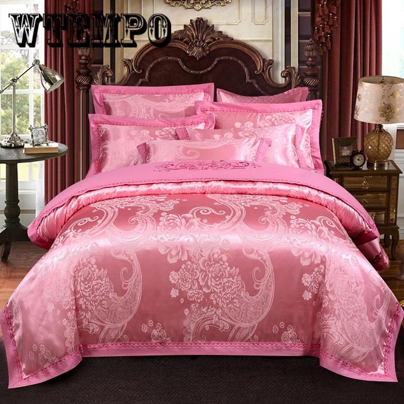 Luxury European Bedding Sets Embroidery Egyptian Bedlinens Duvet Cover Bedsheet Pillow