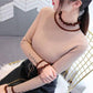 Pofulove early spring new sweater sweater women sweet temperament ruffled flared sleeve cardigan
