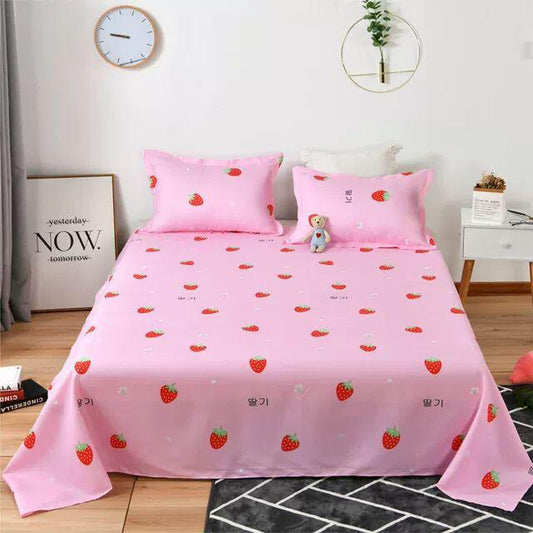 Pure Cotton Bed Sheet Thick Single-piece Bed Sheet Two Pillowcases Single Double Multi-specification Four Seasons Universal Washable Three-piece Suit