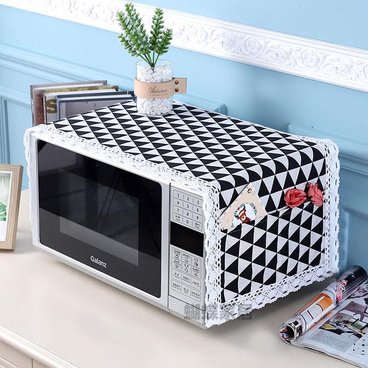 Microwave Oven Cover Cloth Dust Cover Cotton Linen Waterproof Cover Towel Microwave Oven Protective Cover