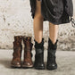 Suede Calfskin Martin Boots Women British Style Autumn Winterplus Plush  Leather Mid-Calf Boots