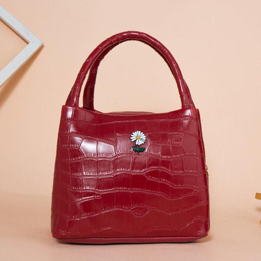Girls Canvas Bag Color Matching Zipper Small Square Bag Handbag Lunch Box Bag Lunch Bag Waterproof Cloth Bag