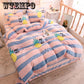 Thick Cotton Soft Bedroom Home Textile Set Flannel Kit Bed Four-piece Winter Warm Quilt Cover