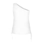 Women Sexy Skew Collar Sleeveless Bandage Solid Shirt Blouse Tank Tops