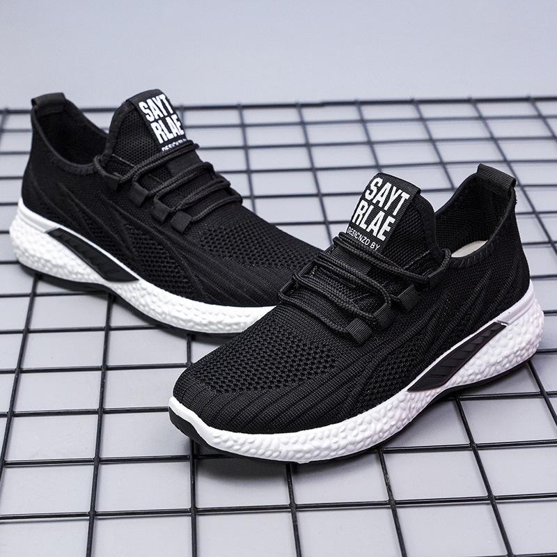 Spring and Summer Couple Shoes for Men and Women Korean Fashion Casual Sports Shoes Breathable Flying Woven Running Shoes
