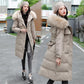 Winter Trendy Fashion Temperament Women's Long Padded Plus Size Slim Fit Over The Knee Thick Warm Cotton Jacket