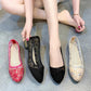 Women's Summer Cloth Shoes Flat Mesh Hollow Shoes Mid-heel Sandals