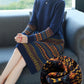 Women's Retro Rhombus Printed Sweater Long Jacquard Knitted Dress Pullover Sweater Dress with Pockets for Bottoming or Outer Wear