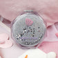 Woman Polygon Hand-held Makeup Mirror Mini Vanity Mirror Schoolgirl Flip Foldable Easy To Carry  Quicksand Sequins