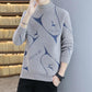Autumn and Winter Men's Sweatshirts Thickened Warm Sweater Mink Velvet Half High Neck Men's Knitted Sweaters