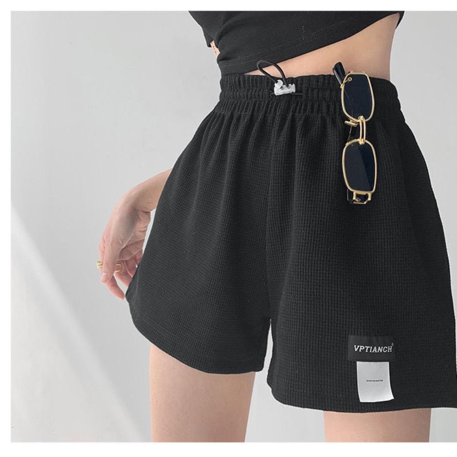Women's Summer Sports Shorts Women's High Waist Drawstring Slim Loose Casual Straight Wide Leg Pants