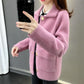 Thick and Elegant Noble Knitted Women's Sweater Winter Korean Fashion Trendy Women's Short Jacket Mink Velvet Loose Cardigan Women's Jacket