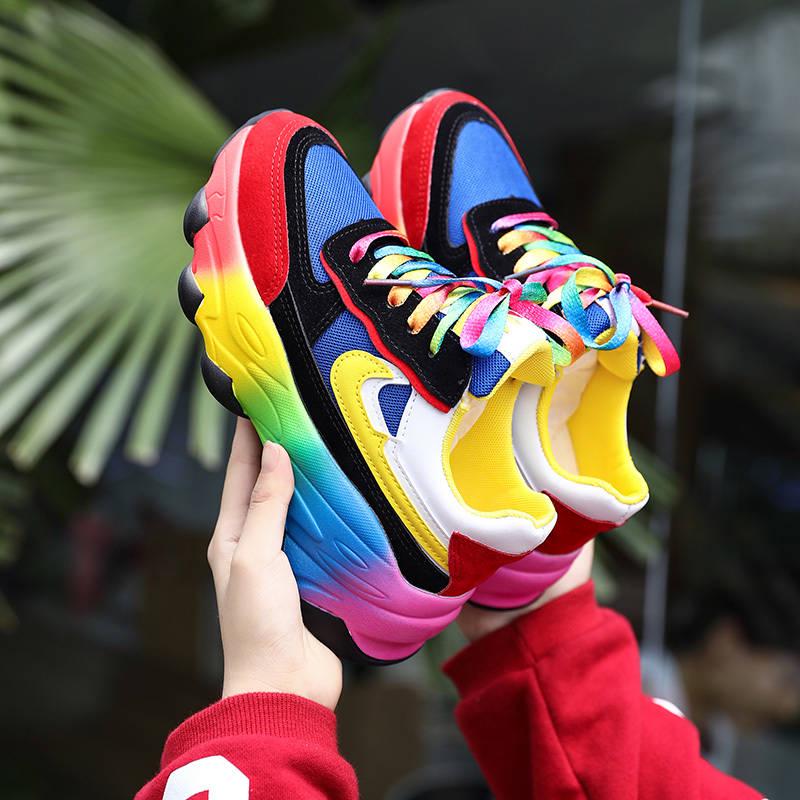 Women Trendy Women Sneakers Thick Sole Ladies Platform Shoes Chunky Dad Sneakers Chaussures