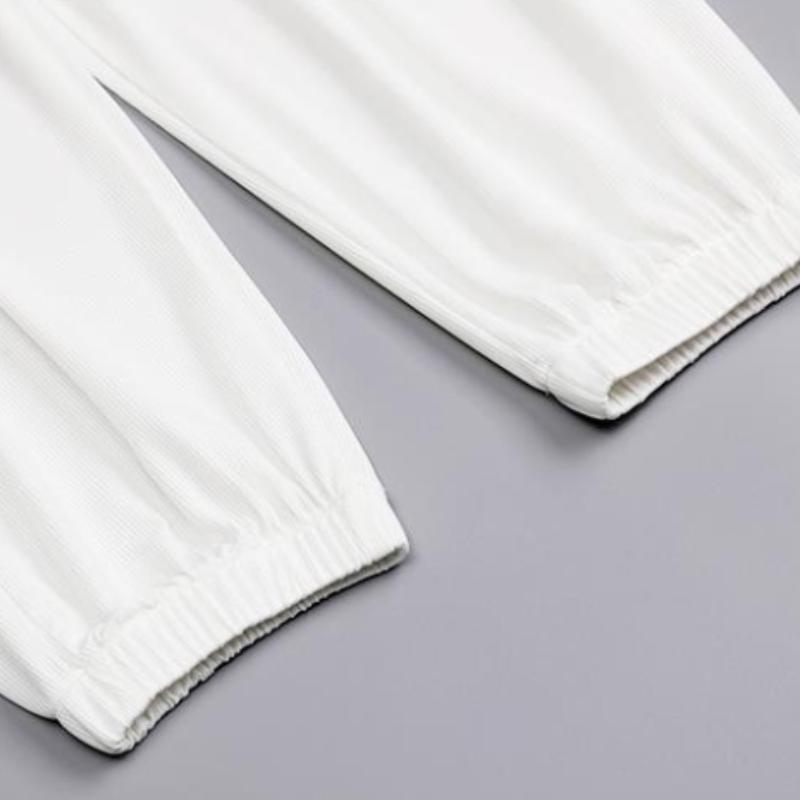 White Ice Silk Sports Pants Women's Summer Thin Section Loose and Thin Nine-point Beam Foot Casual Lantern Pants