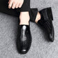 Leather Men Shoes Summer Hollow Breathable Oxfords Man Casual Shoes Slip on Formal Dress Shoes for Man