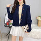 Autumn and Winter Casual Sweater Simple Slim Jacket Fashion Short Girl Top