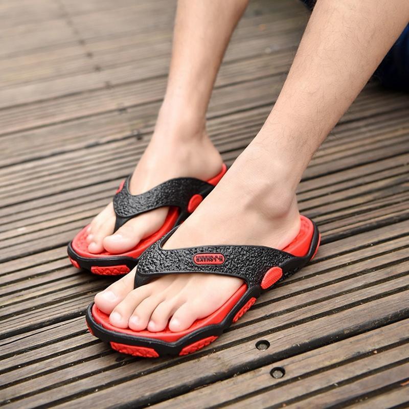 Summer Color Men's Non-slip Beach Sandals Casual Flat Shoes Fashion Slippers