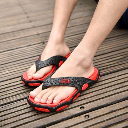 Summer Color Men's Non-slip Beach Sandals Casual Flat Shoes Fashion Slippers