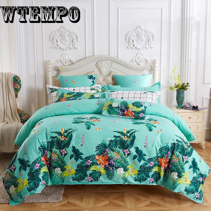 Bedding Set Plant Flowers Fashion Patterns Bed Sheet Quilt Cover Pillowcase