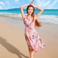 Fashion Bohemia Chiffon Printed Dress Midi V-neck Travel Vacation  Beach Dress Sleeveless Sundress