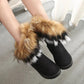 Cotton Shoes Women's Winter Plus Velvet Snow Boots Women's Long Tube Hairy Edge High Waist Thick Bread Shoes Tide