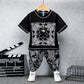 Children's Suits Summer Boys' Blue and White Porcelain Suits Children's Western Style Chinese Style Suits