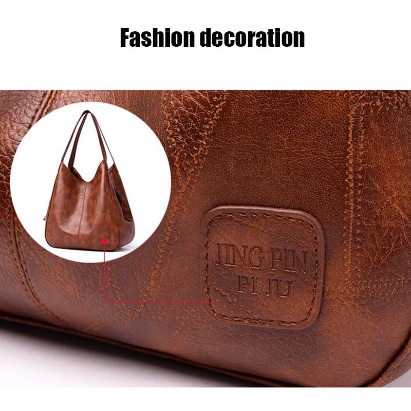 PU Dumplings Solid Color Lady Women Bag Retro Shoulder Bag Large Capacity Handbag