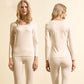 Women Winter Autumn Warm Clothes Thermal Underwear O-neck Tops Pants Female Tight Suit Comfortable Soft Lining Long Sleeve High Elasticity Tracksuit