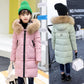 Kids Girls Winter Faux Fur Hooded Parka Down Coat Puffer Jacket Padded Overcoat