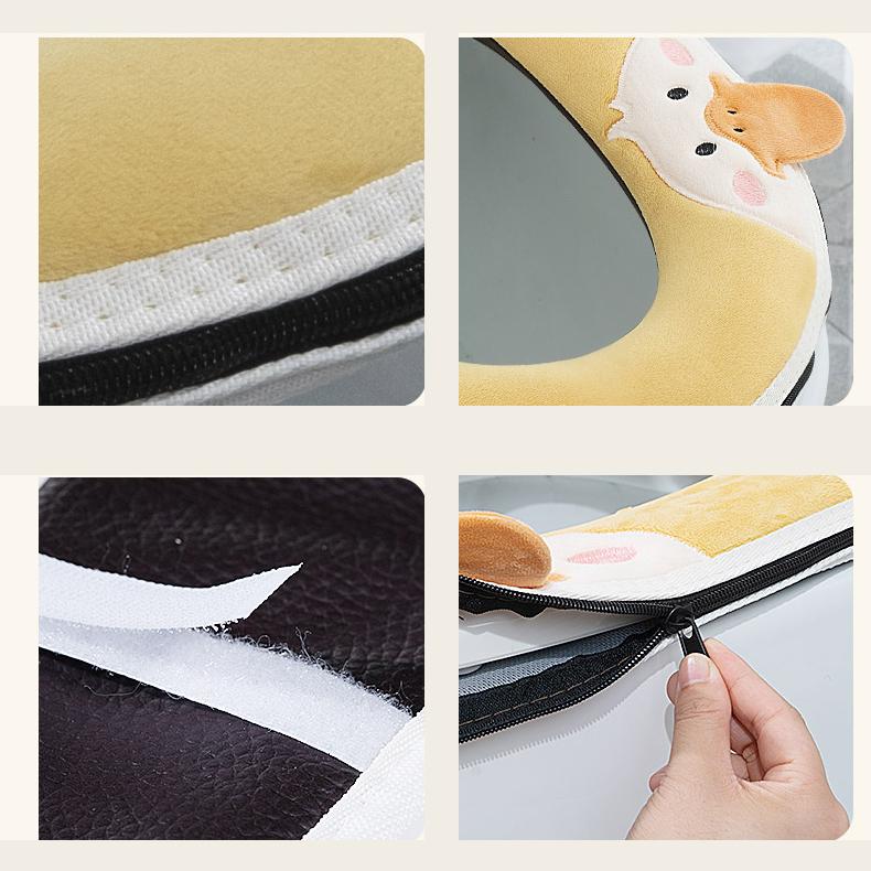 Toilet Seat Cover Winter Thick Warm Toilet Seat Cushion Bathroom Lavatory Cover Mat Washable Duck Cartoon Cute Universal Toilet Seat Cover with Handle