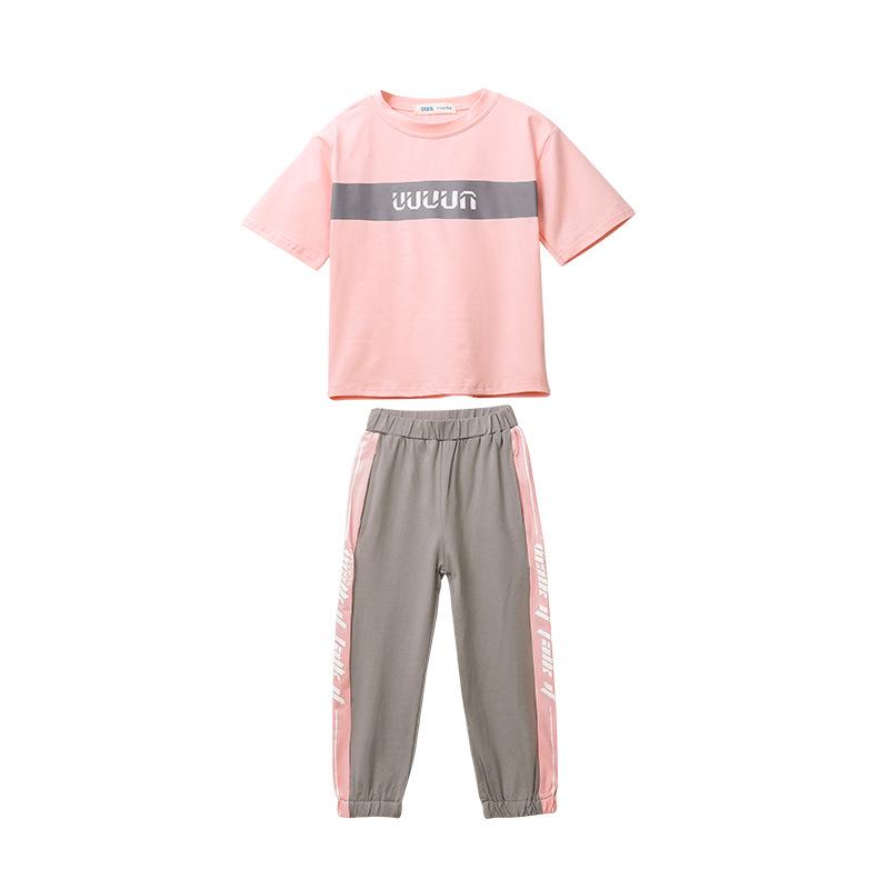 Girl Teenage Children's School Clothing Fashion 2pcs T-shirt and Harem Pants Children Casual Sets Summer Suits Girl Sports Clothes