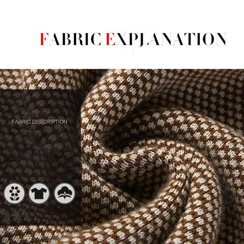 High-quality Women's Houndstooth Sweater Dress Loose Large Size Knitted Dress Long Pullover Sweater with Pockets