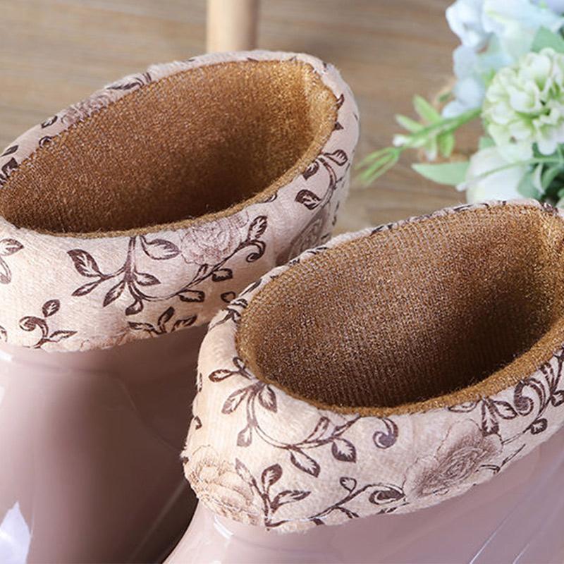 Water Shoes Girls Low Cut Adult Rain Boots Women Plus Velvet Short Tube Fashion Water Boots Women Non-slip Rain Boots Women Waterproof Shoes