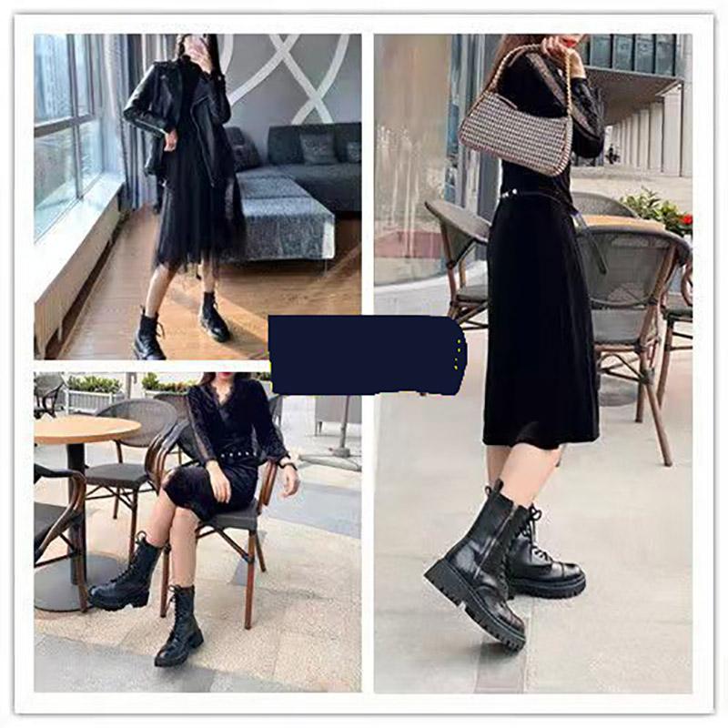 Leather Snow Boots Women's New Winter Wild Plus Velvet Cotton Shoes Net Red Martin Boots Women's Short Boots Thin Cotton Boots