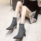 Autumn Winter British Wind Martin Boots Women's Booties Pointed Sexy with Wild Women's Boots