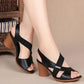 Fashion Women Sandals Platform Summer Round Mid Heel Peep Toe Casual Non-slip Back Strap Beach Ladies Shoes