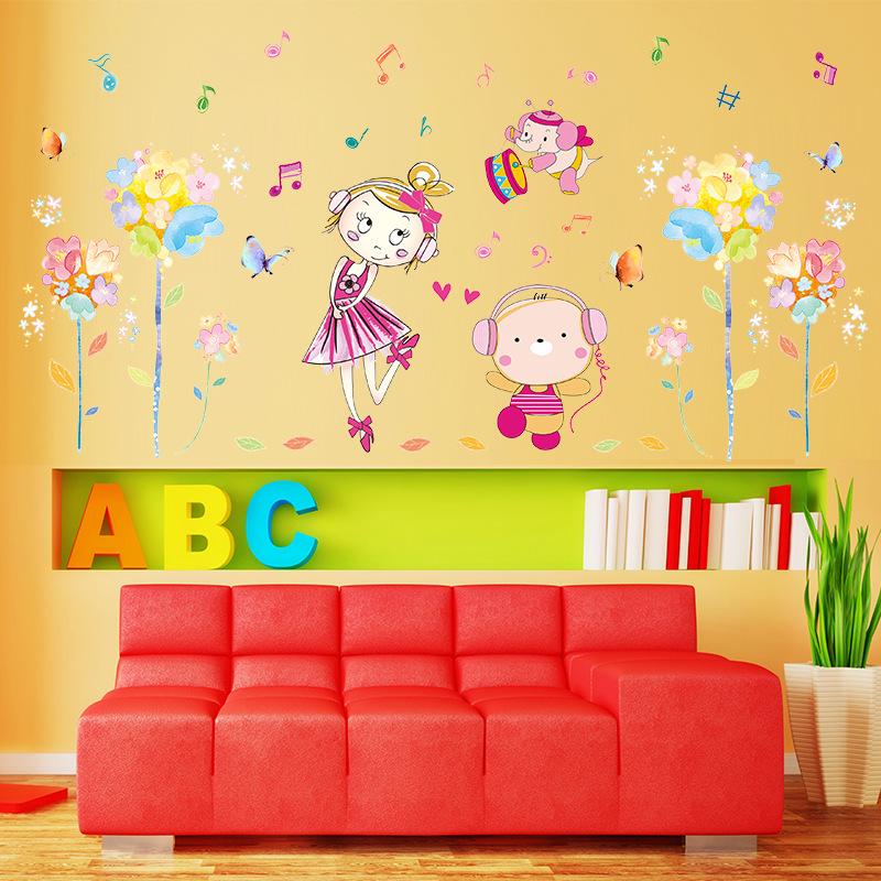 [Music girl] wall sticker The third generation of removable