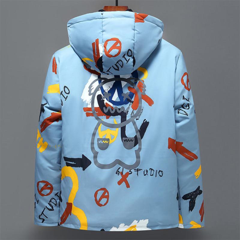 Little Devil Down Jacket Men's Tide Brand Thicken Plus Fleece Fresh Chinese Style Winter Jacket