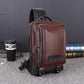 Chest Bag Men's Brown Multi-layer Zipper Large Capacity Messenger Bag Outdoor Sports Shoulder Bag