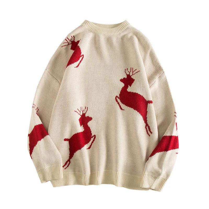 WTEMPO Christmas Couple Sweater Soft Casual Knitted Sweater Winter Warm Pullover