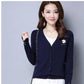 Autumn and Winter Wool Coat Cardigan V-neck Short Top Slim Knit Young Women's Sweater