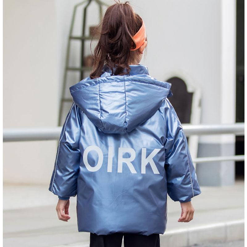 Girls Down Jacket White Duck Down Mid-length Warm and Windproof Winter Clothes Thick Hooded Disposable Jacket