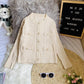 Women's Short Knitted Cardigan Autumn Winter Solid Color Sweater Coat Women's Pearl Button Twist Knit Top Cardigan Sweaters with Pockets